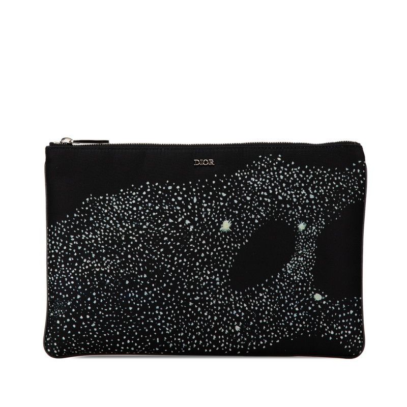 Dior Dior Dior Nylon Planet Motif Pouch Canvas Vanity Bag in Great Condition Size ONE SIZE - 1 Thumbnail