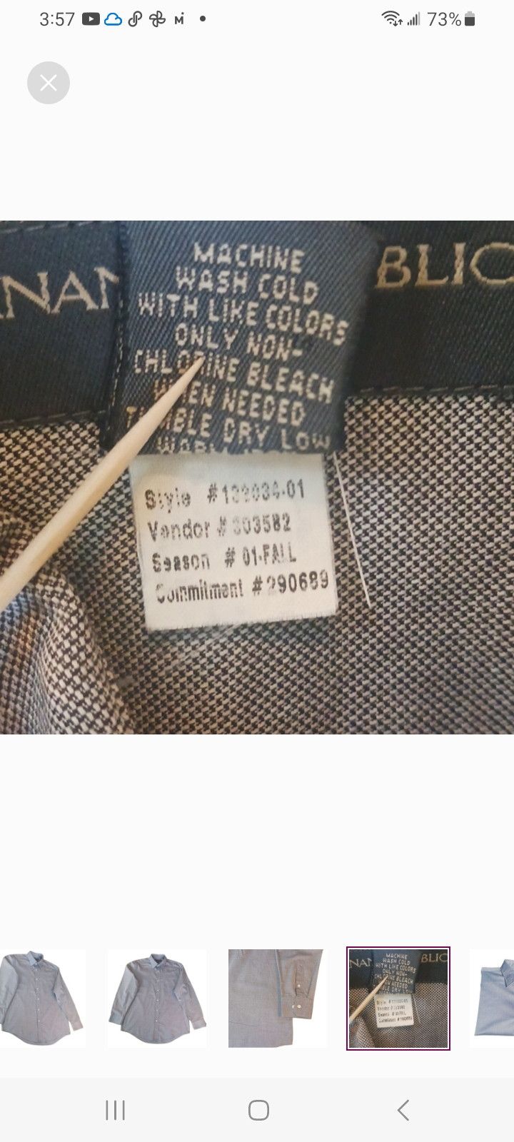 Banana Republic Banana Republic Grey Relaxed Fit Long-Sleeve Button Up Size US L / EU 52-54 / 3 - 5 Thumbnail