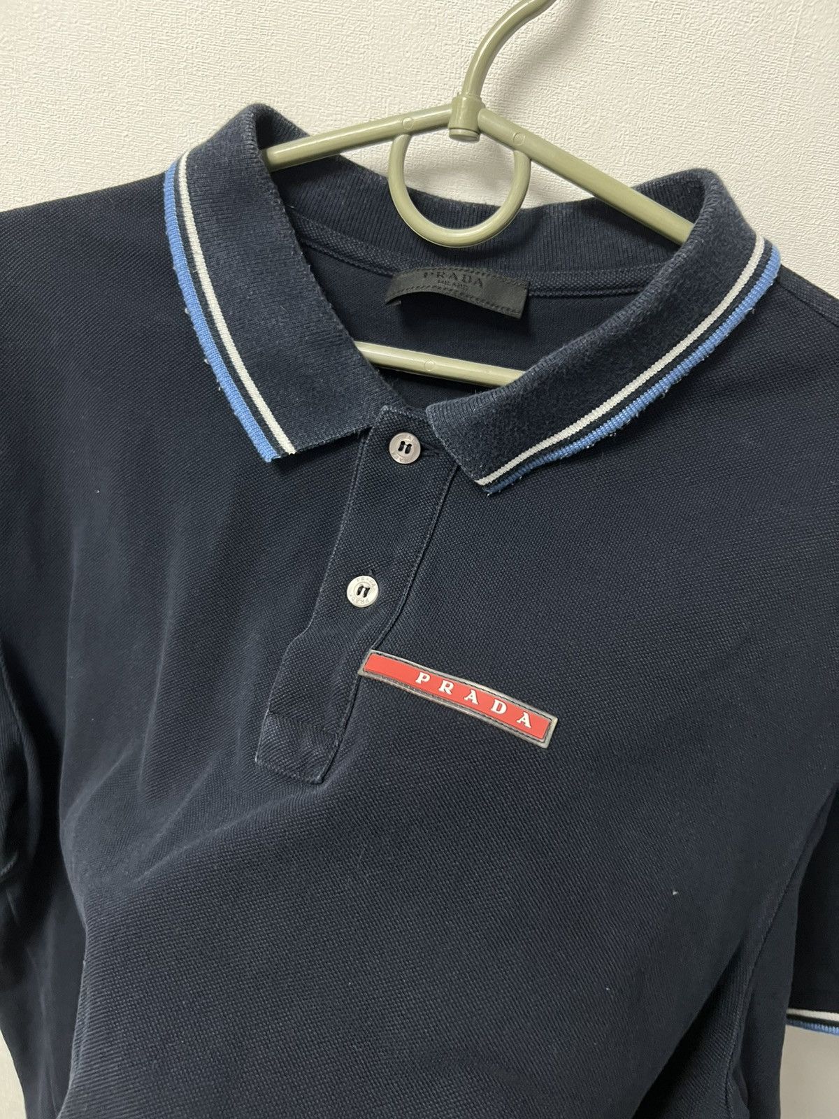 Prada Vintage Prada Polo T Shirt Red Tab Logo Size US XXL / EU 58 / 5 - 5 Thumbnail