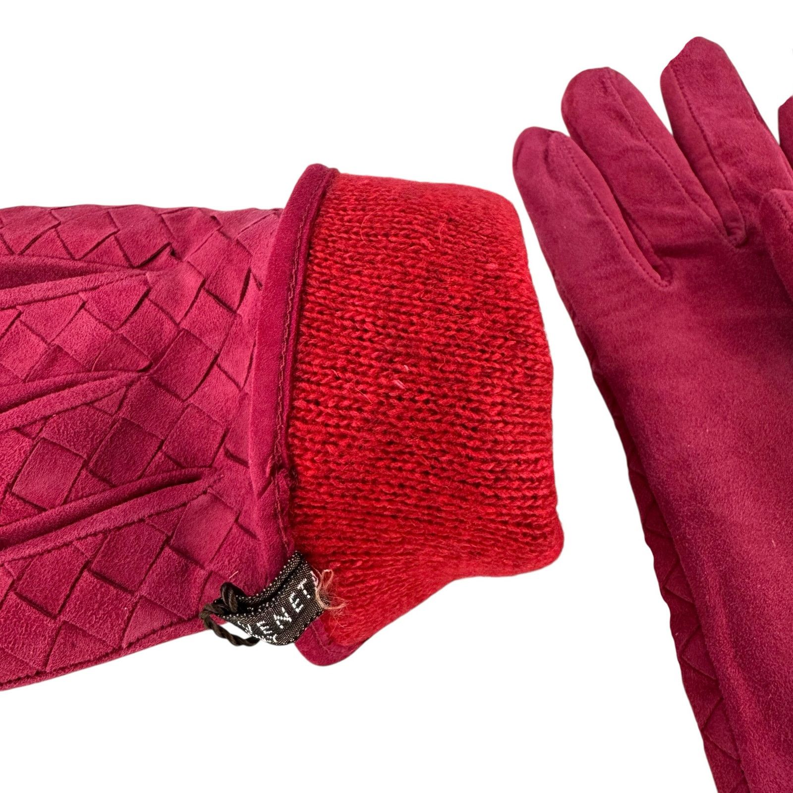 Bottega Veneta Bottega Veneta Pink Suede Intrecciato Gloves Size ONE SIZE - 6 Thumbnail