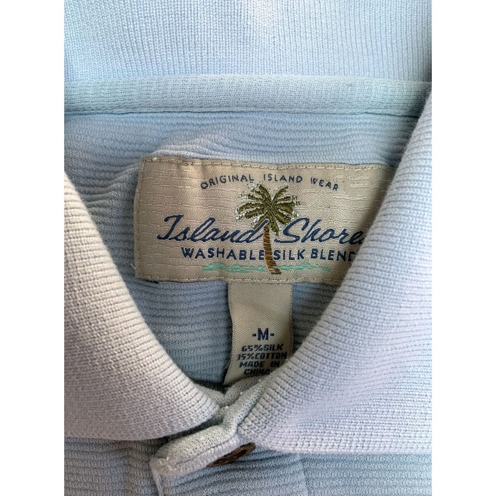Vintage VINTAGE? Island Shores Polo Shirt Men's Medium Silk Blend Light Blue Short Sleeve Casual Shirt Size US M / EU 48-50 / 2 - 2 Thumbnail