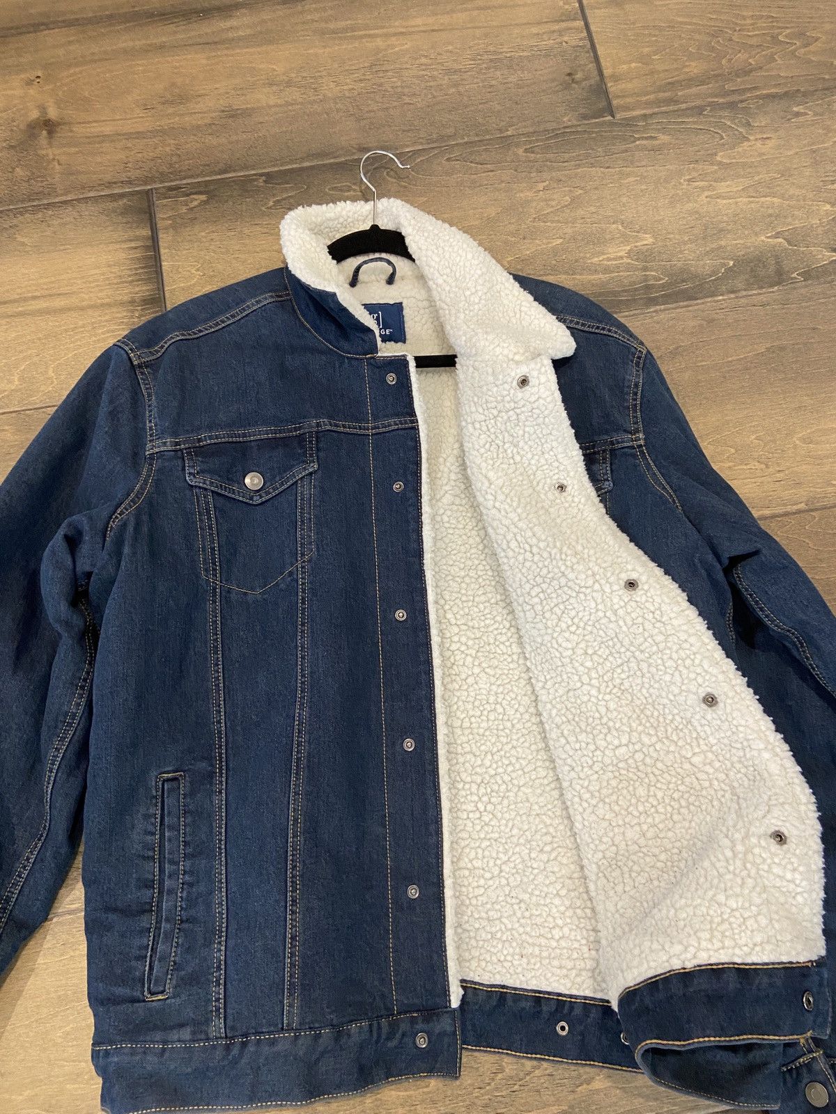 Vintage Vintage Sherpa Denim Jacket Navy Size US L / EU 52-54 / 3 - 2 Thumbnail