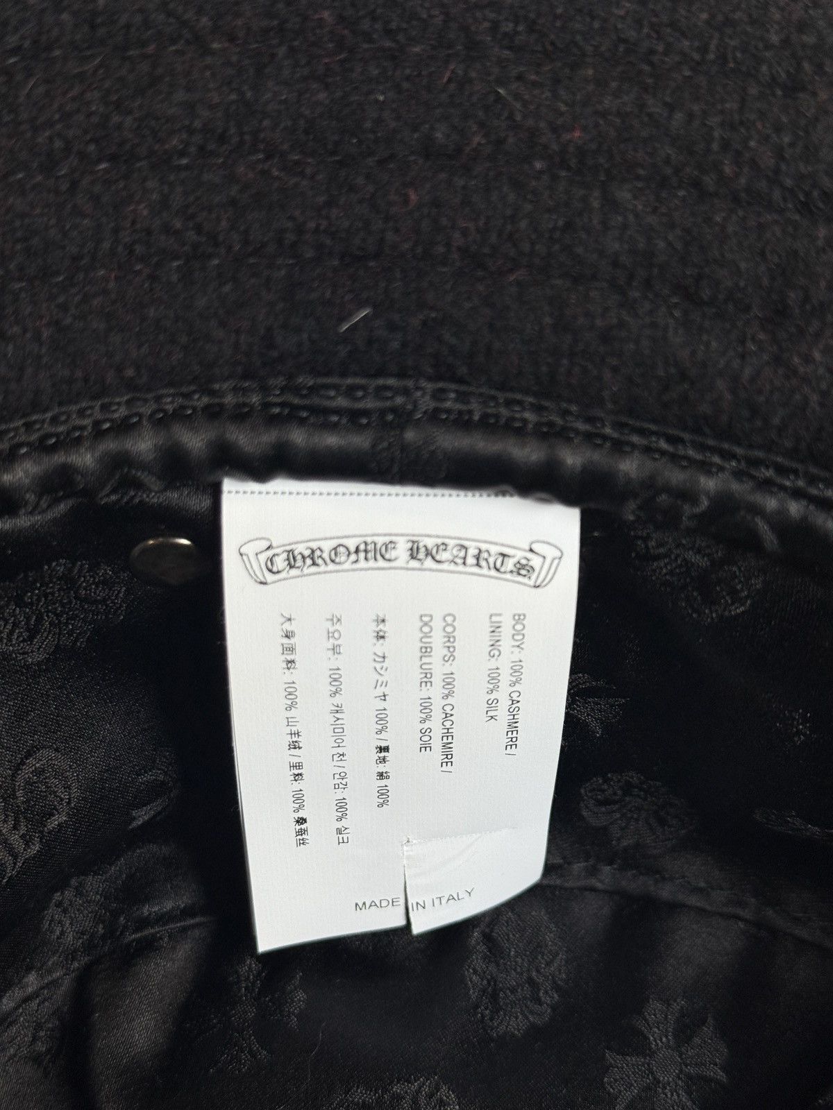 Chrome Hearts Brand New Cashmere Silk Black/Red Chrome Hearts Bucket Hat Size ONE SIZE - 10 Thumbnail