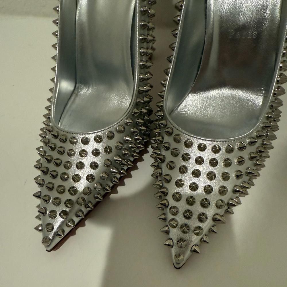 Christian Louboutin Christian Louboutin Condora Spikes 100 Silver Pump Heels 40 Size US 9 / IT 39 - 10 Thumbnail