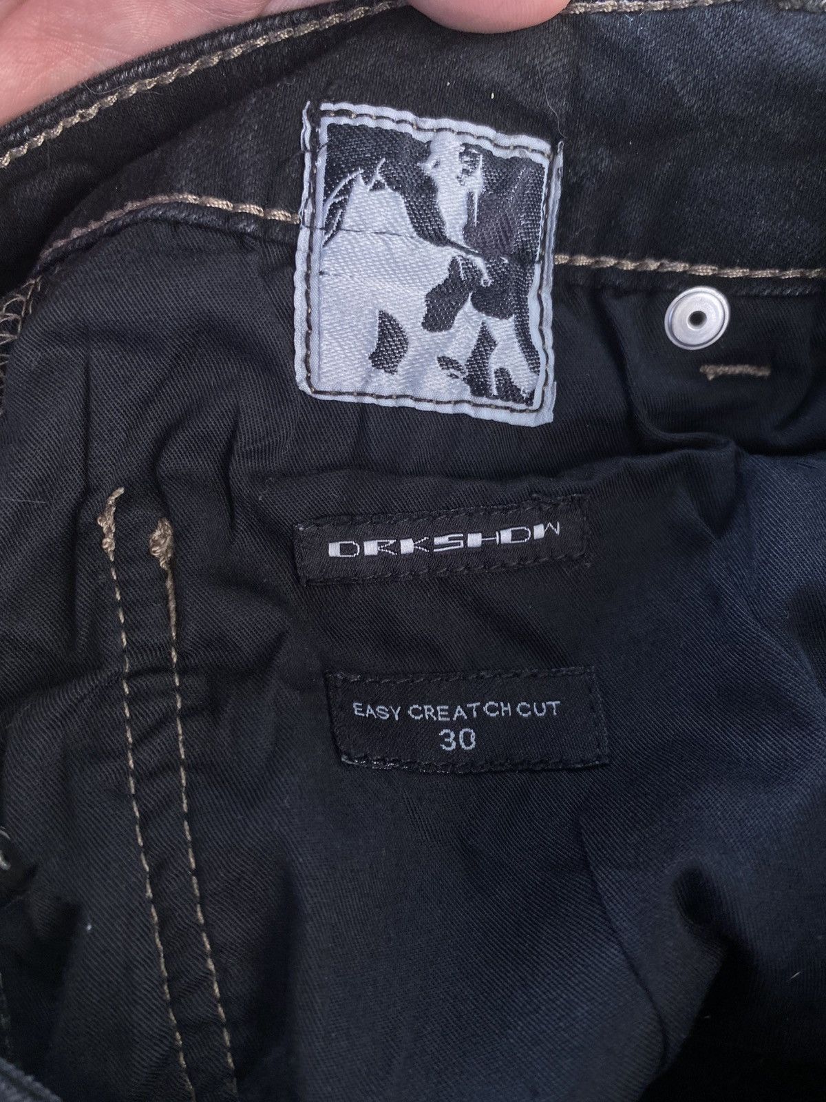 Rick Owens Drkshdw Rick Owens Drkshdw Blax Wax Creatch Cut Pant Size US 30 / EU 46 - 11 Thumbnail