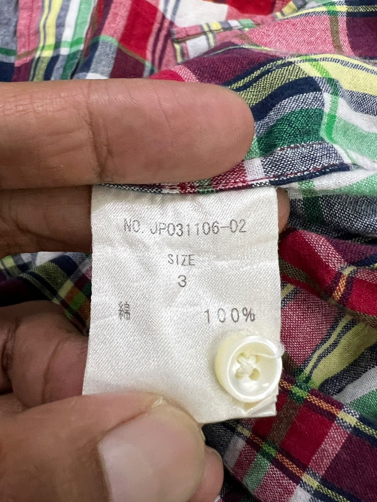 Japanese Brand Jipijapa 🇯🇵 Multipocket Plaid Button Up Shirt Size US M / EU 48-50 / 2 - 10 Thumbnail