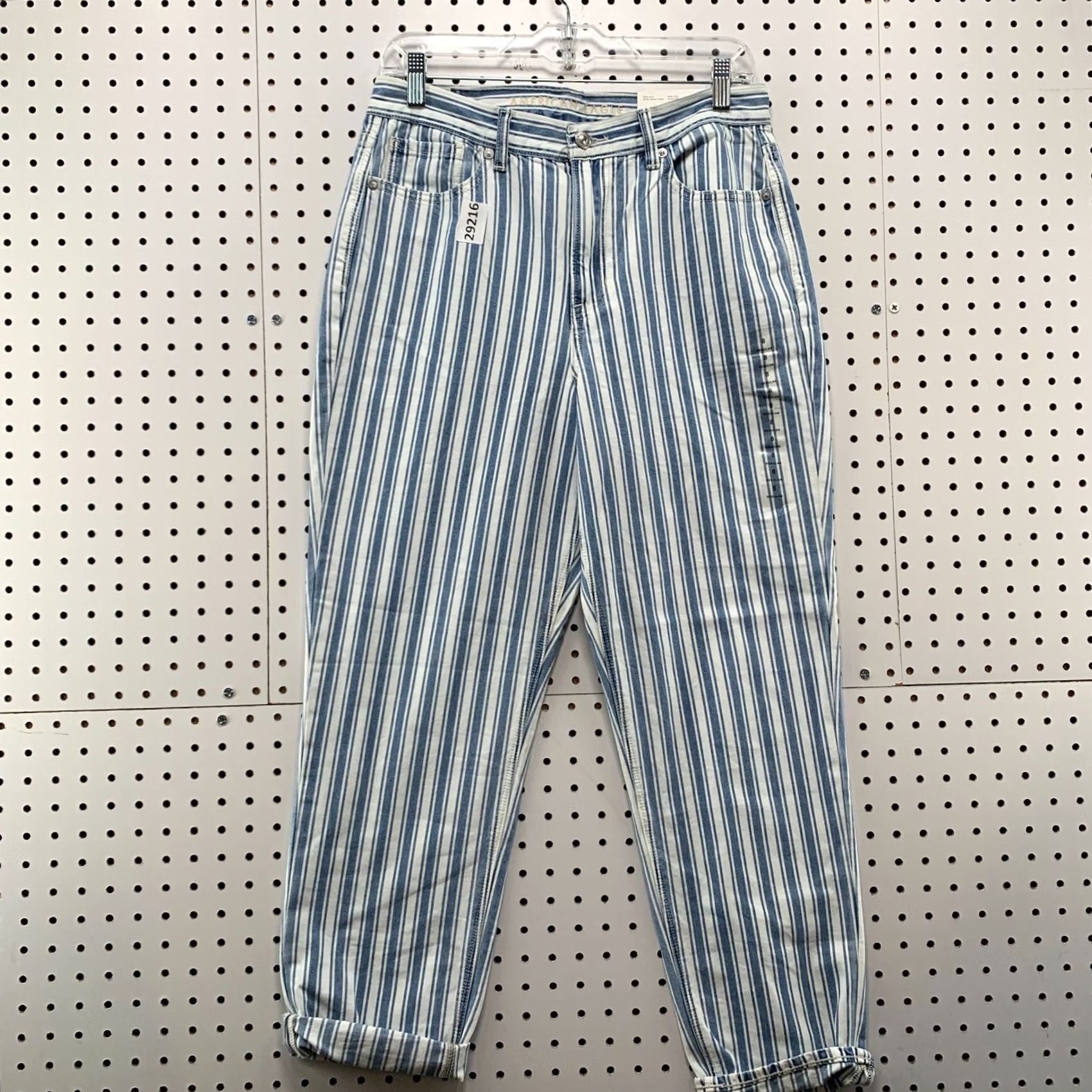 American Eagle Outfitters American Eagle Jeans Womens Size 8 30x28 MOM Denim Retro Indigo Striped NEW NWT Size 30" / US 8 / IT 44 - 2 Thumbnail