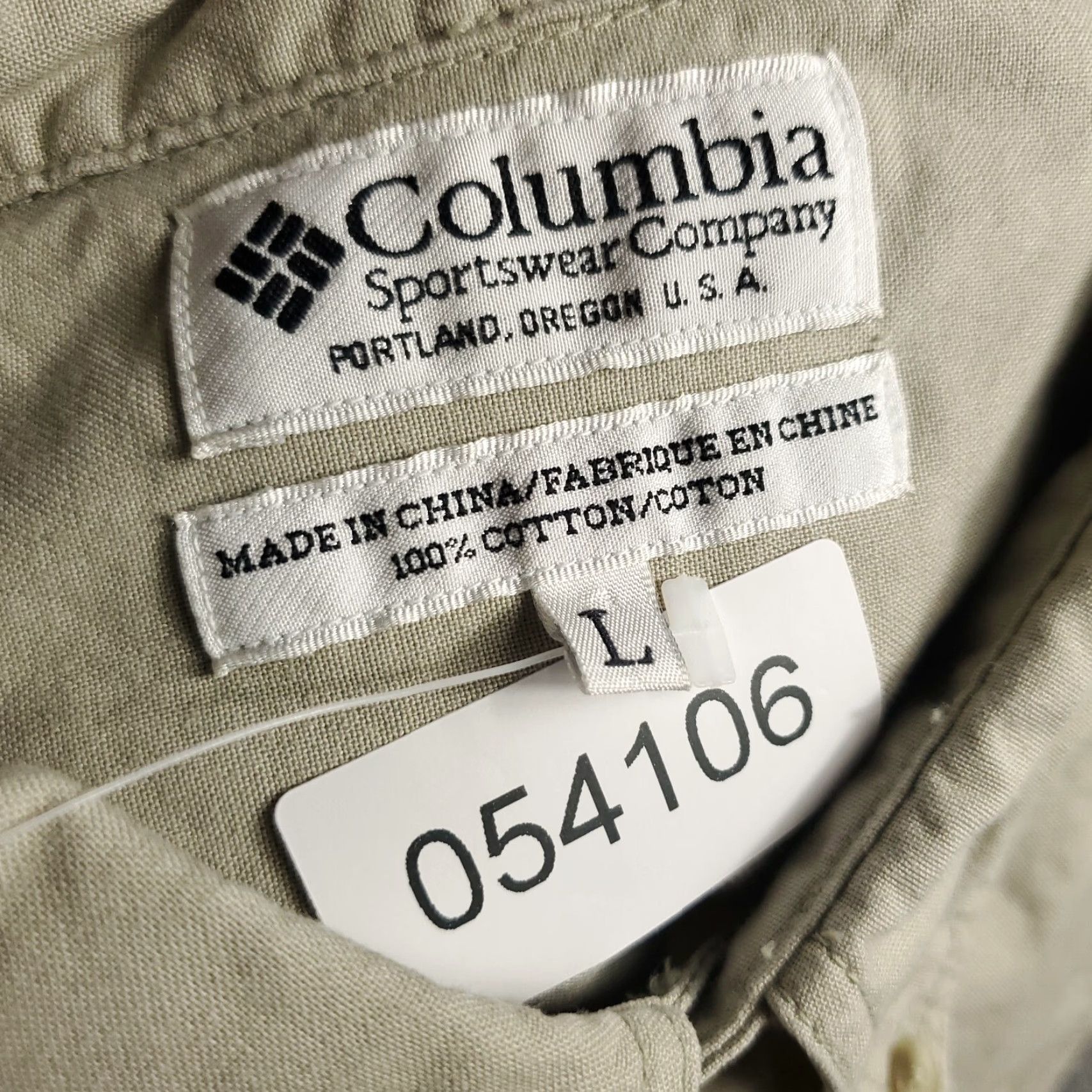 Vintage Columbia Shirt Mens Large Beige Cotton Button-Up Long Sleeve Casual Business Wearable Size US L / EU 52-54 / 3 - 8 Thumbnail
