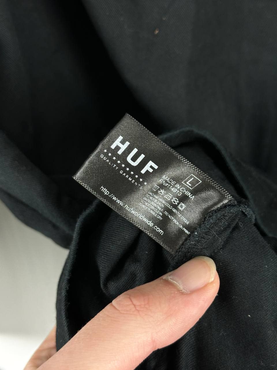 Huf Huf Sample Not For Sale Big Logo Cotton Overshirt Size L Size US L / EU 52-54 / 3 - 12 Thumbnail
