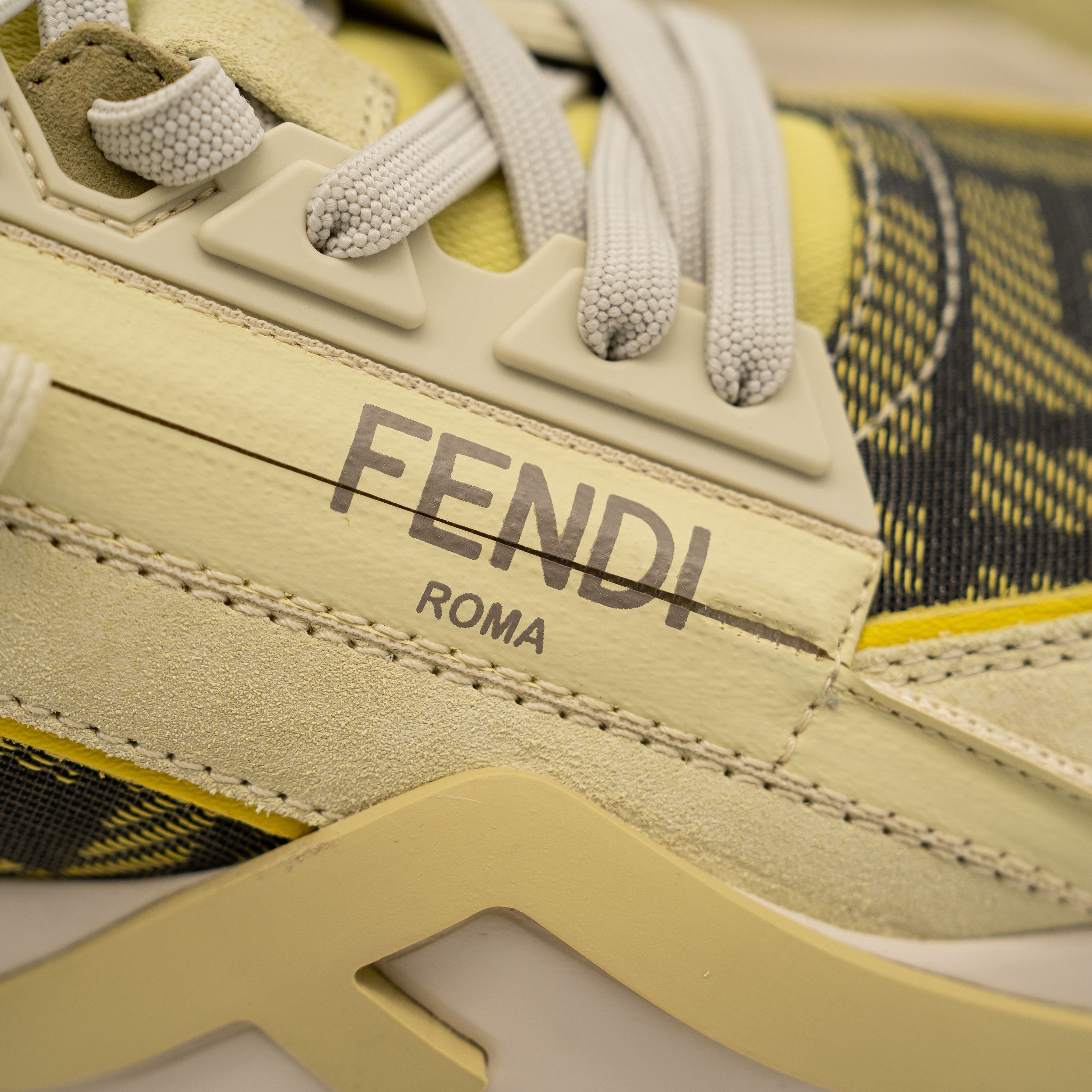 Fendi 38 eu 8 us Fendi Flow Sneakers Runner Yellow Green FF logo Size US 8 / IT 38 - 8 Thumbnail