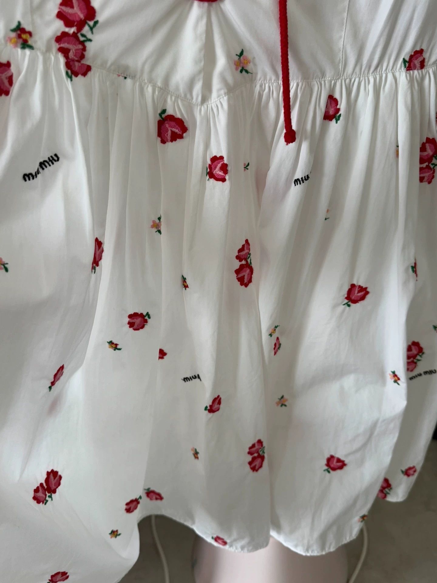 Miu Miu Miu Miu Red Adjustable Rope Logo Dress 42 Worn Once Size M / US 6-8 / IT 42-44 - 5 Thumbnail