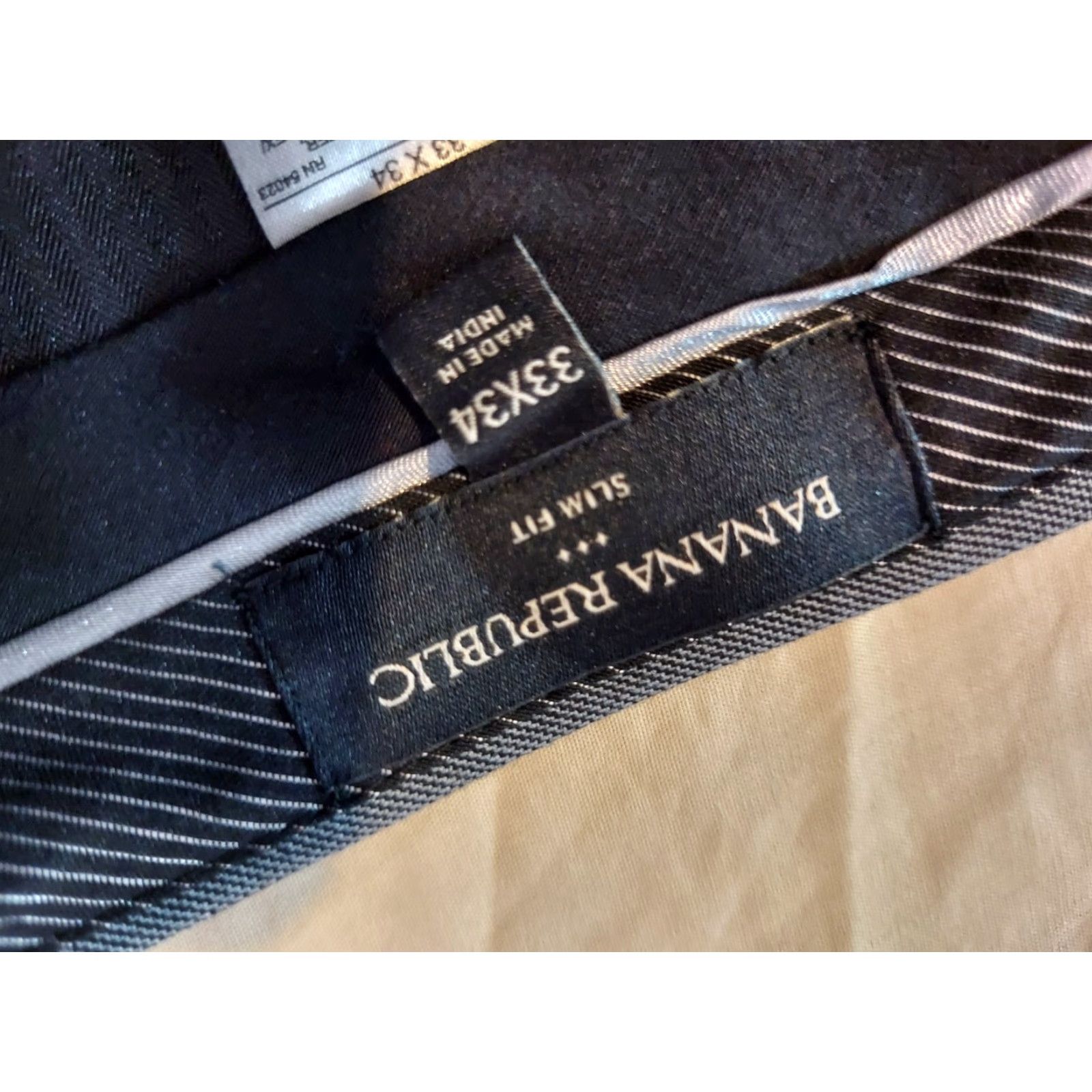 Banana Republic Banana Republic Dress Pants Men 33x34 Gray Slack Chino Trouser Slim 33 34 Inseam 34 Size US 33 - 4 Thumbnail