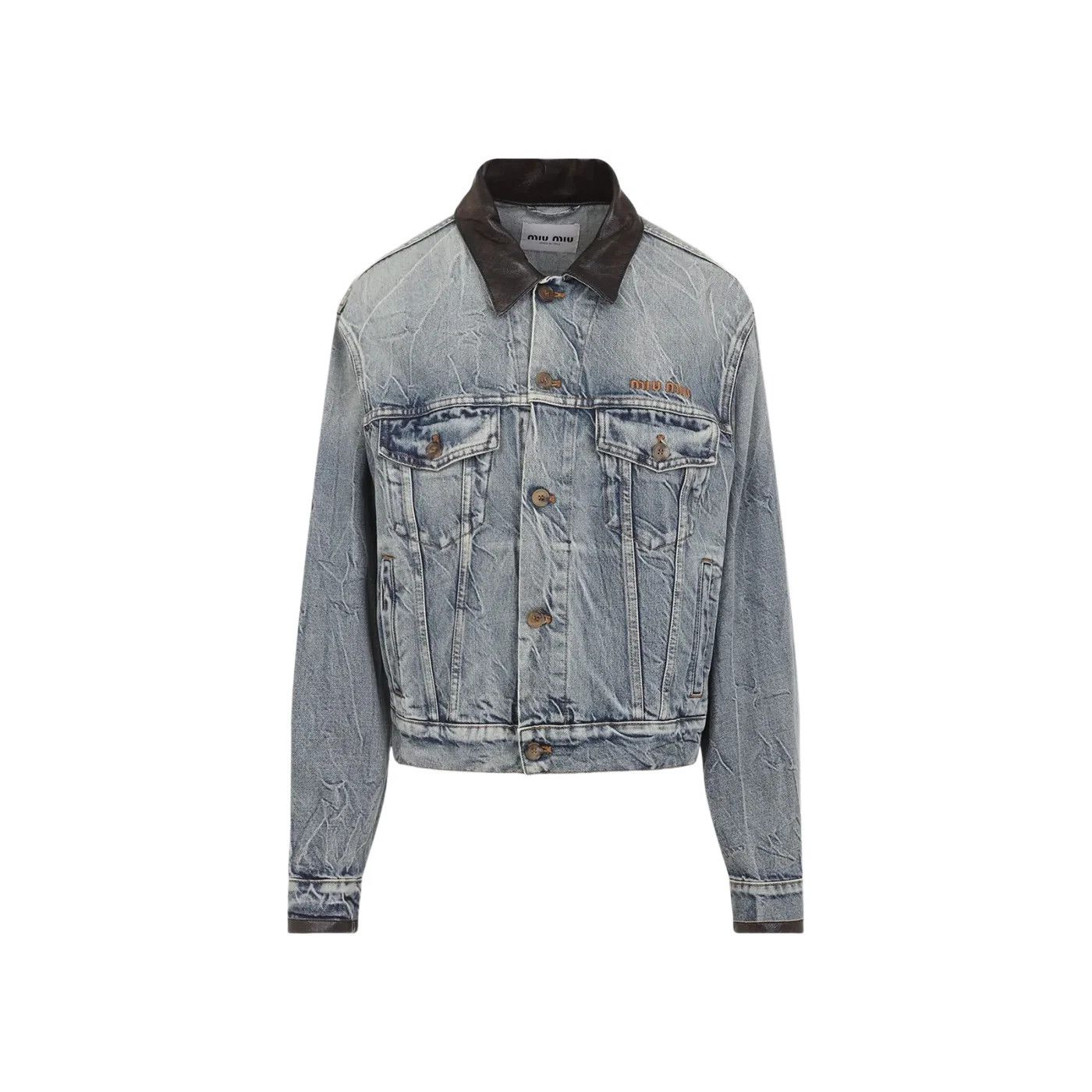 Miu Miu MIU MIU Blue Denim Jacket New & Authentic Size S / US 4 / IT 40 - 1 Thumbnail