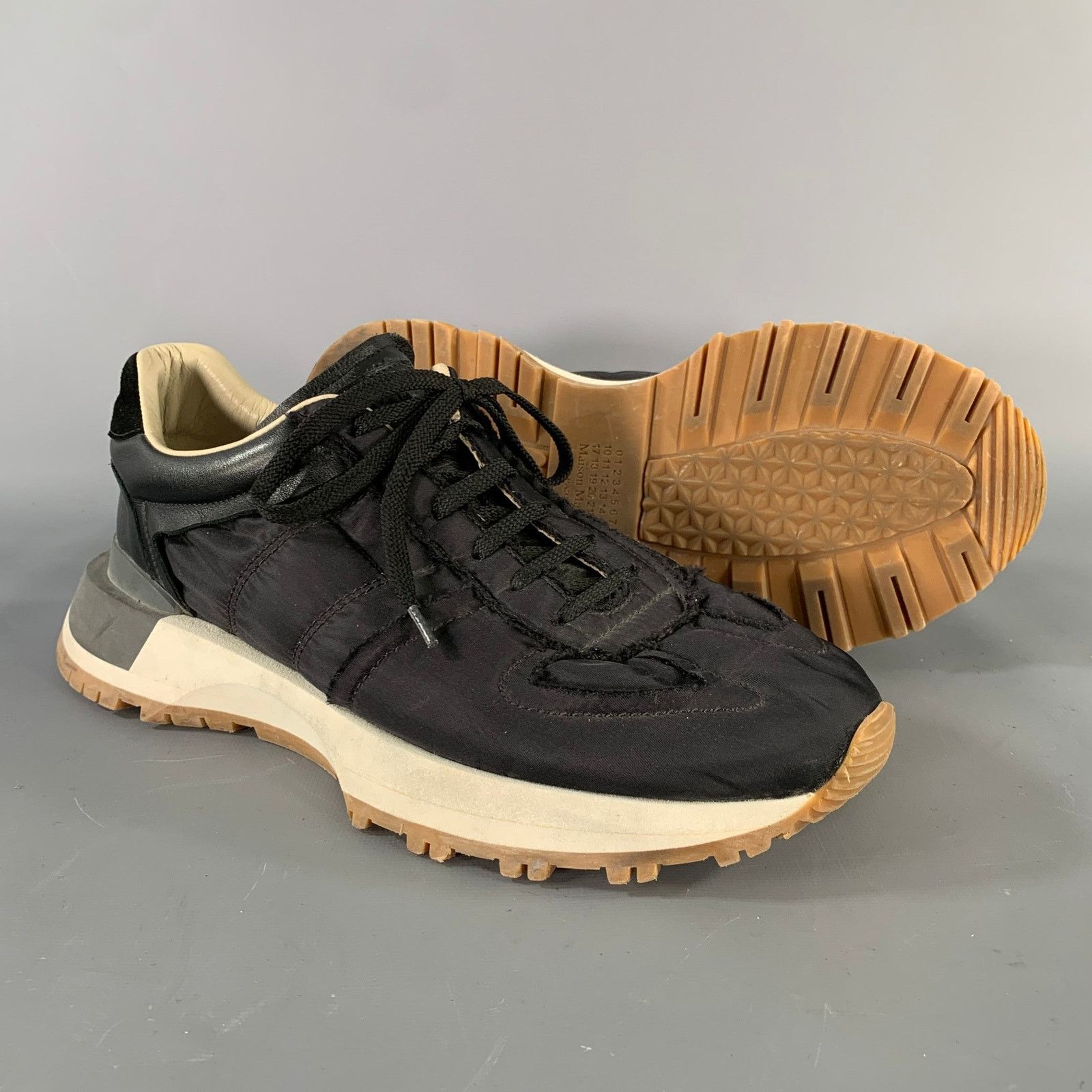 Maison Margiela MAISON MARGIELA Size 10 Black Solid Nylon Lace Up Sneakers Size US 10 / EU 43 - 5 Thumbnail