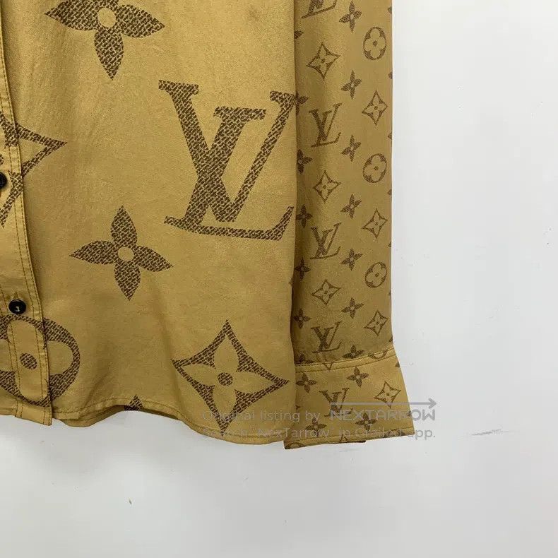 Louis Vuitton Louis Vuitton Brown logo full print mulberry silk lapel si Size XXS / US 00 / IT 34 - 4 Thumbnail