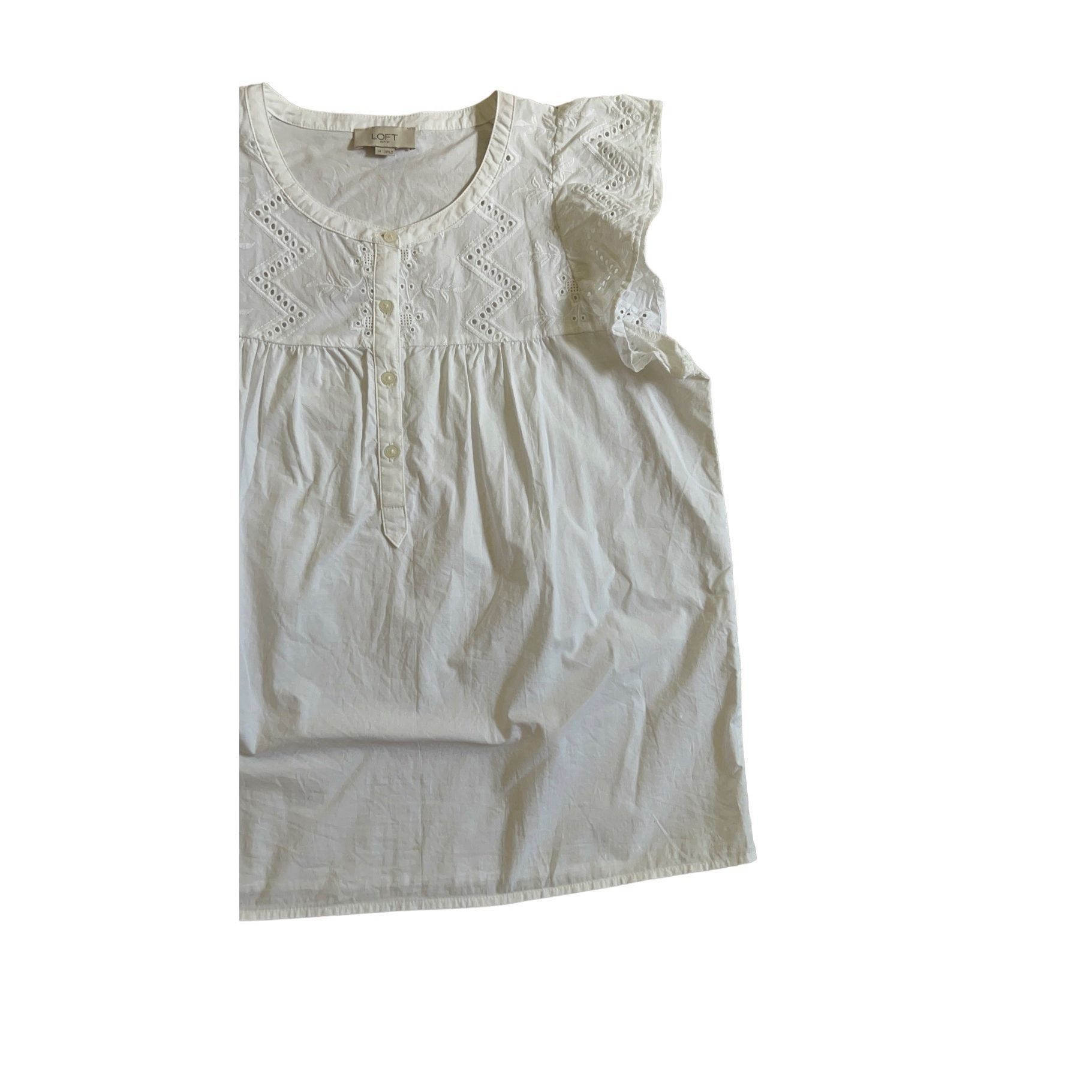 Ann Taylor LOFT Anne Taylor white blouse size M Size M / US 6-8 / IT 42-44 - 3 Thumbnail