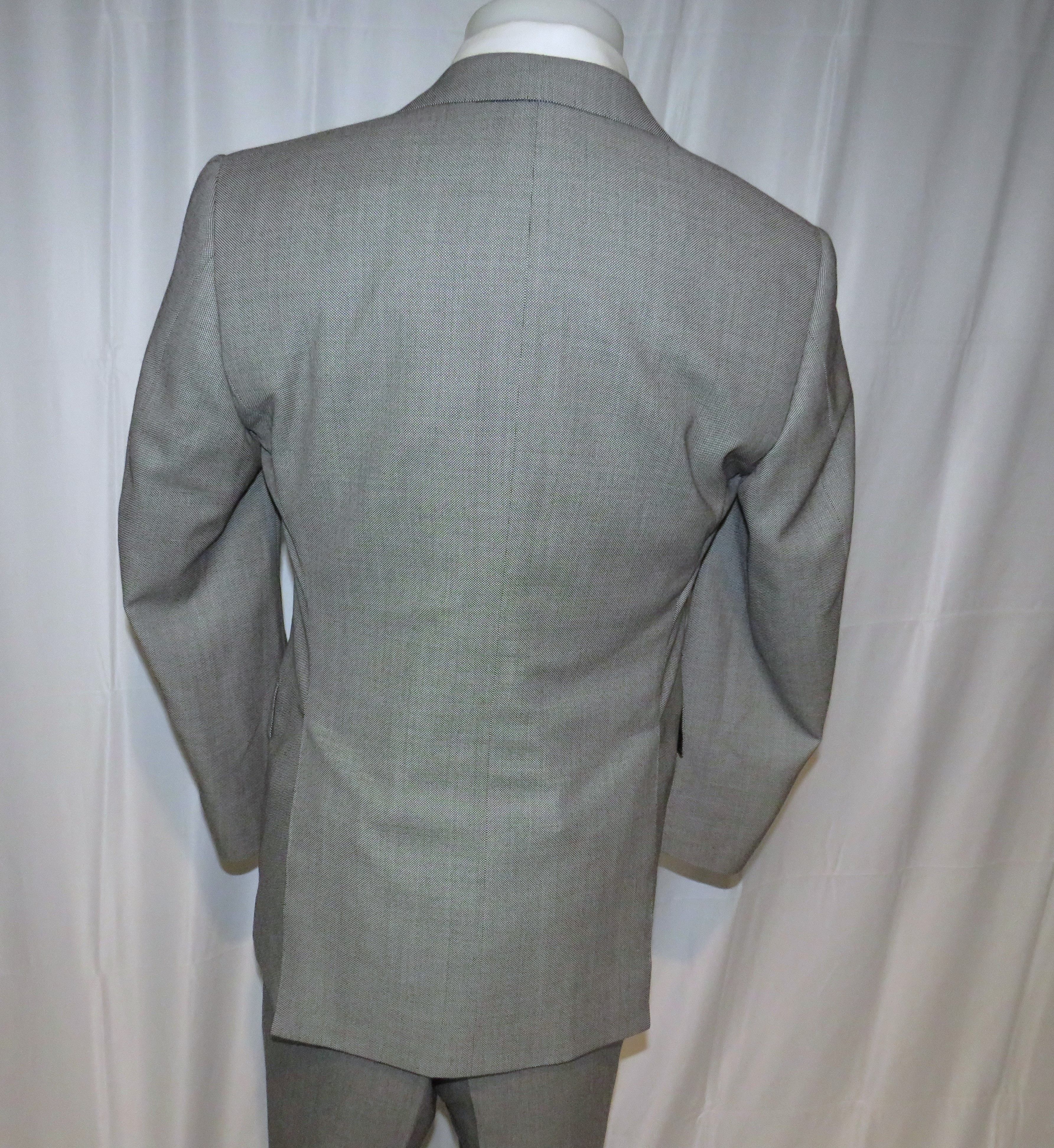 Henry Poole × Savile Row Bespoke Gray Birdseye Two Button Suit 36S Size 36S - 11 Thumbnail