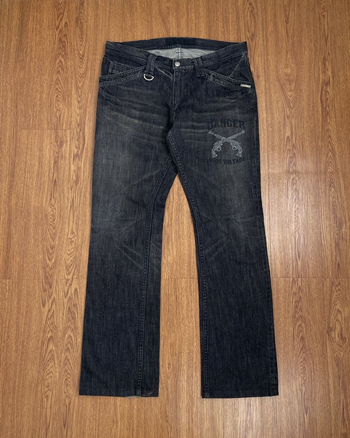 image of If Six Was Nine x Le Grande Bleu L G B Roar Love Amd Peace Jeans in Black/Gray, Men's (Size 34)