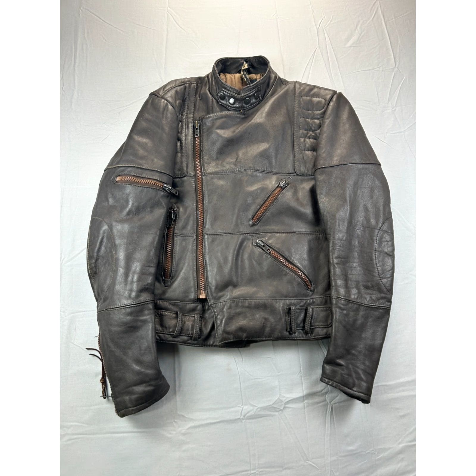 Harley Davidson VINTAGE Harley-Davidson Leather Jacket Mens 38 Brown Motorcycle Biker Jacket Size US XXS / EU 40 - 2 Thumbnail