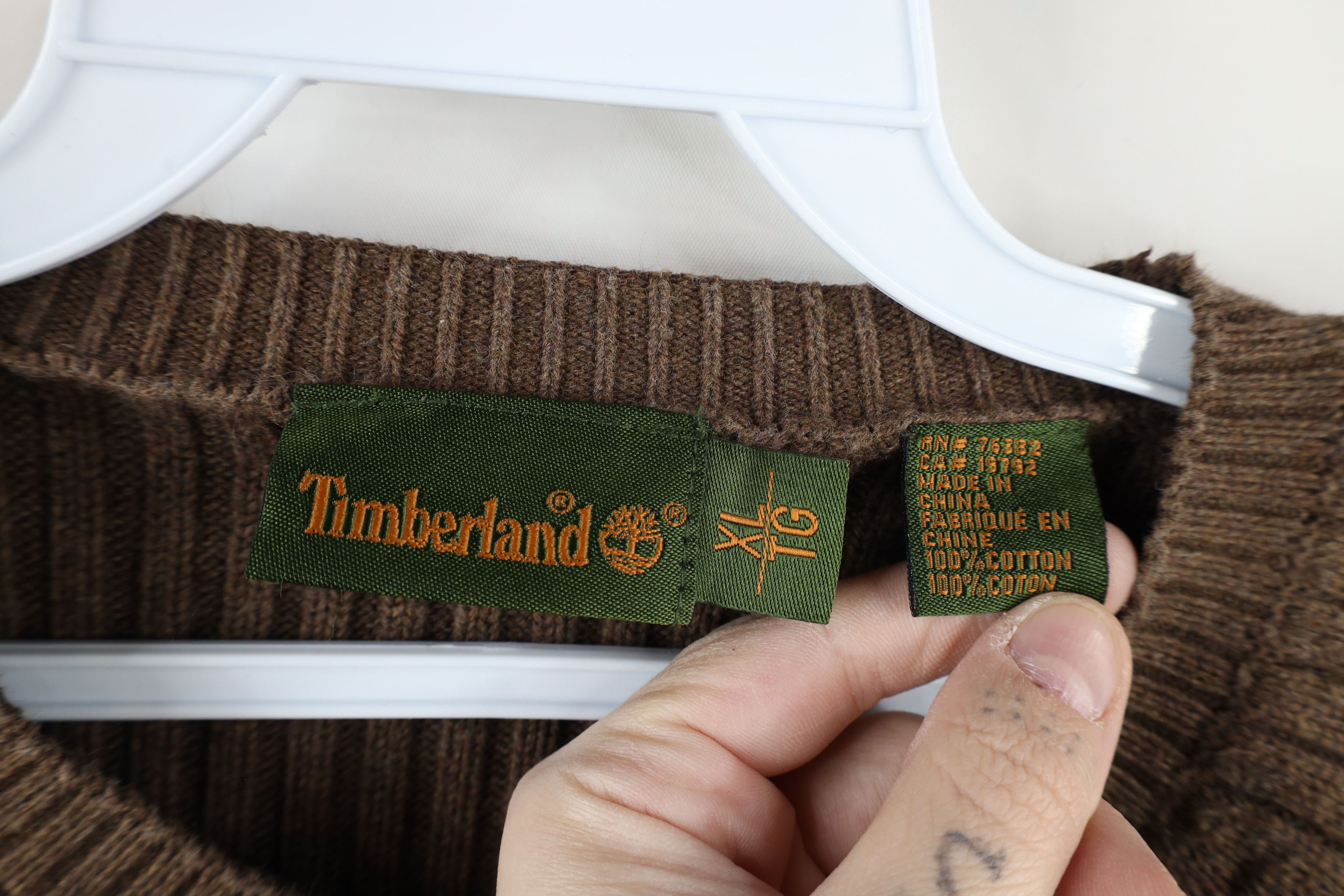 Timberland × Vintage Vintage 90s Timberland Heavyweight Crewneck Sweater Brown Size US XL / EU 56 / 4 - 6 Thumbnail