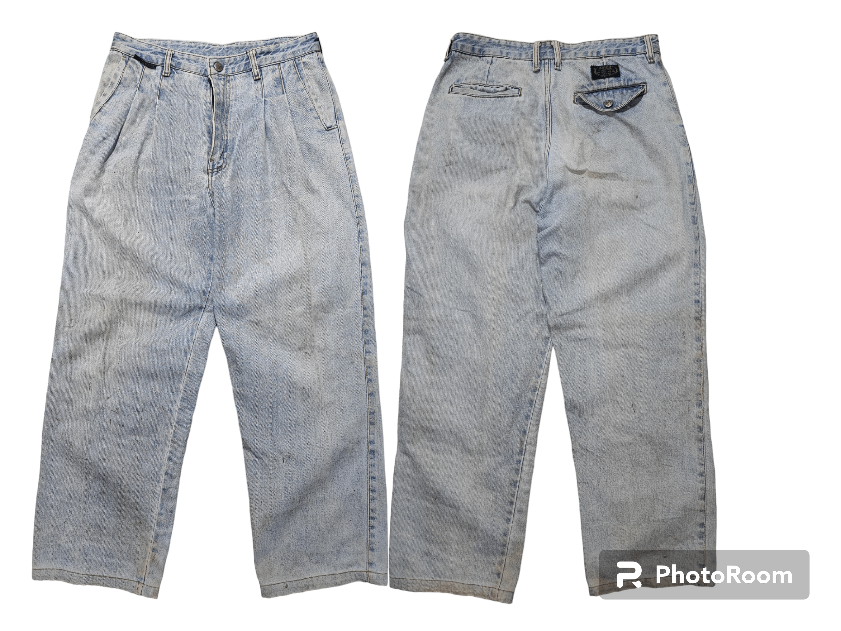 image of Distressed Denim x Jnco Baggy Volvo Jeans Vintage Blue Faded, Men's (Size 30)