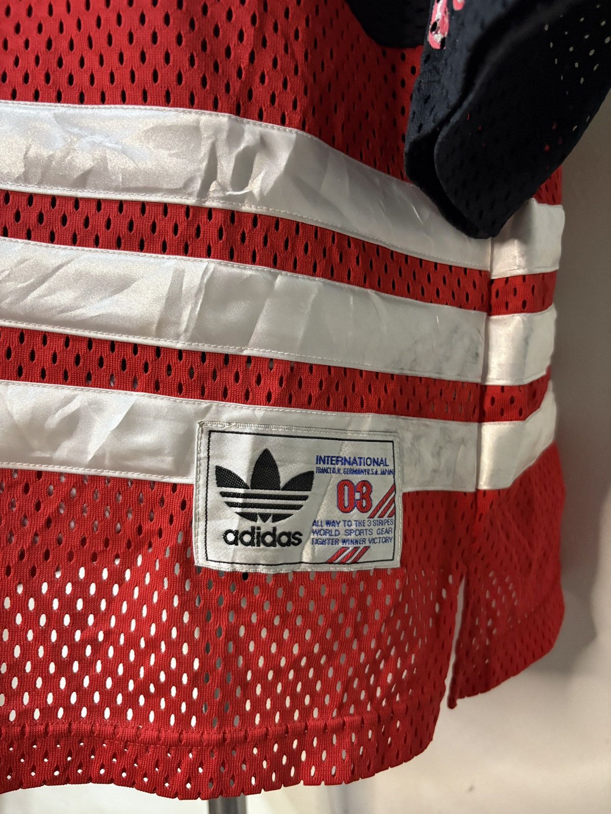 Adidas × RUN DMC Vintage Adidas Mesh Oversized Tee RUN DMC Size US L / EU 52-54 / 3 - 4 Thumbnail