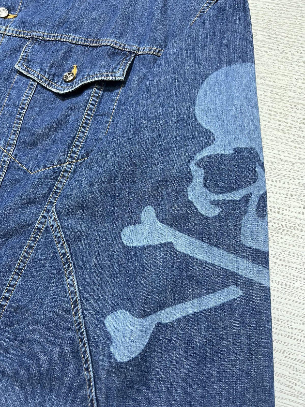 Mastermind World Mastermind World Dyed Logo Lightweight Denim Shirt Size US XS / EU 42 / 0 - 12 Thumbnail