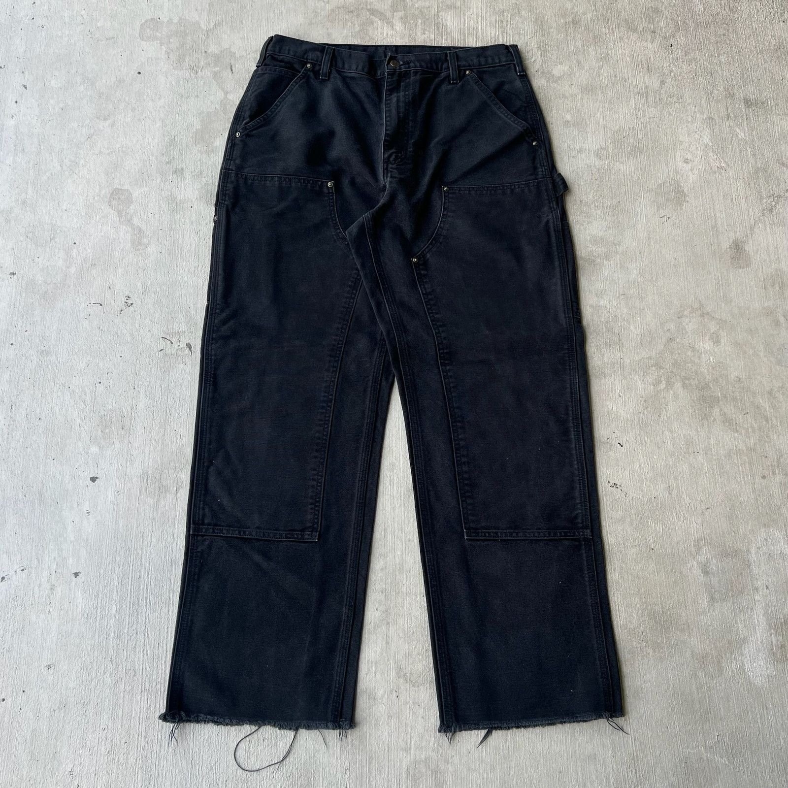 Carhartt × Vintage Carhartt black black double knee work wear carpenter pants Size US 33 - 1 Thumbnail