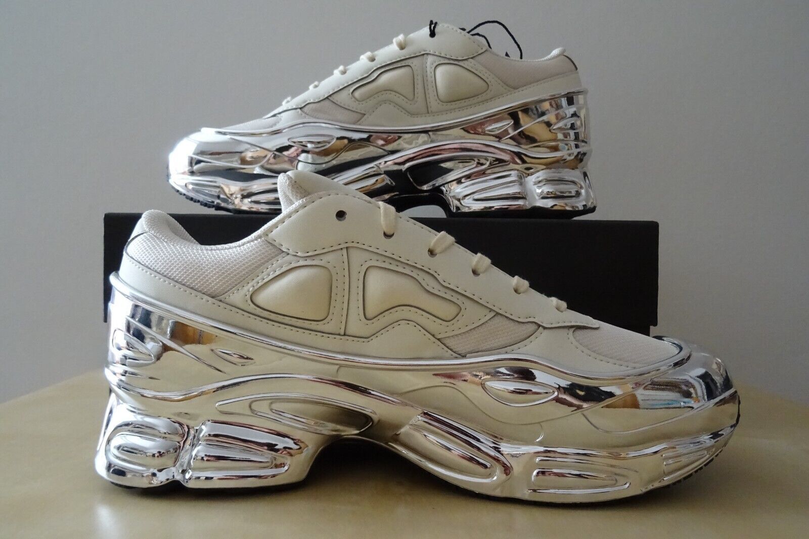 image of Us 8 - Adidas Ozweego Raf Simons Cream White Silver Metallic Shoes in Cream/White, Men's