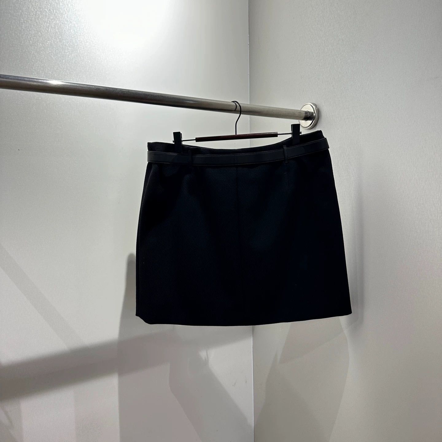 Hermes Hermes may498 leather strap wool skirt 40 Size 28" / US 6 / IT 42 - 2 Thumbnail