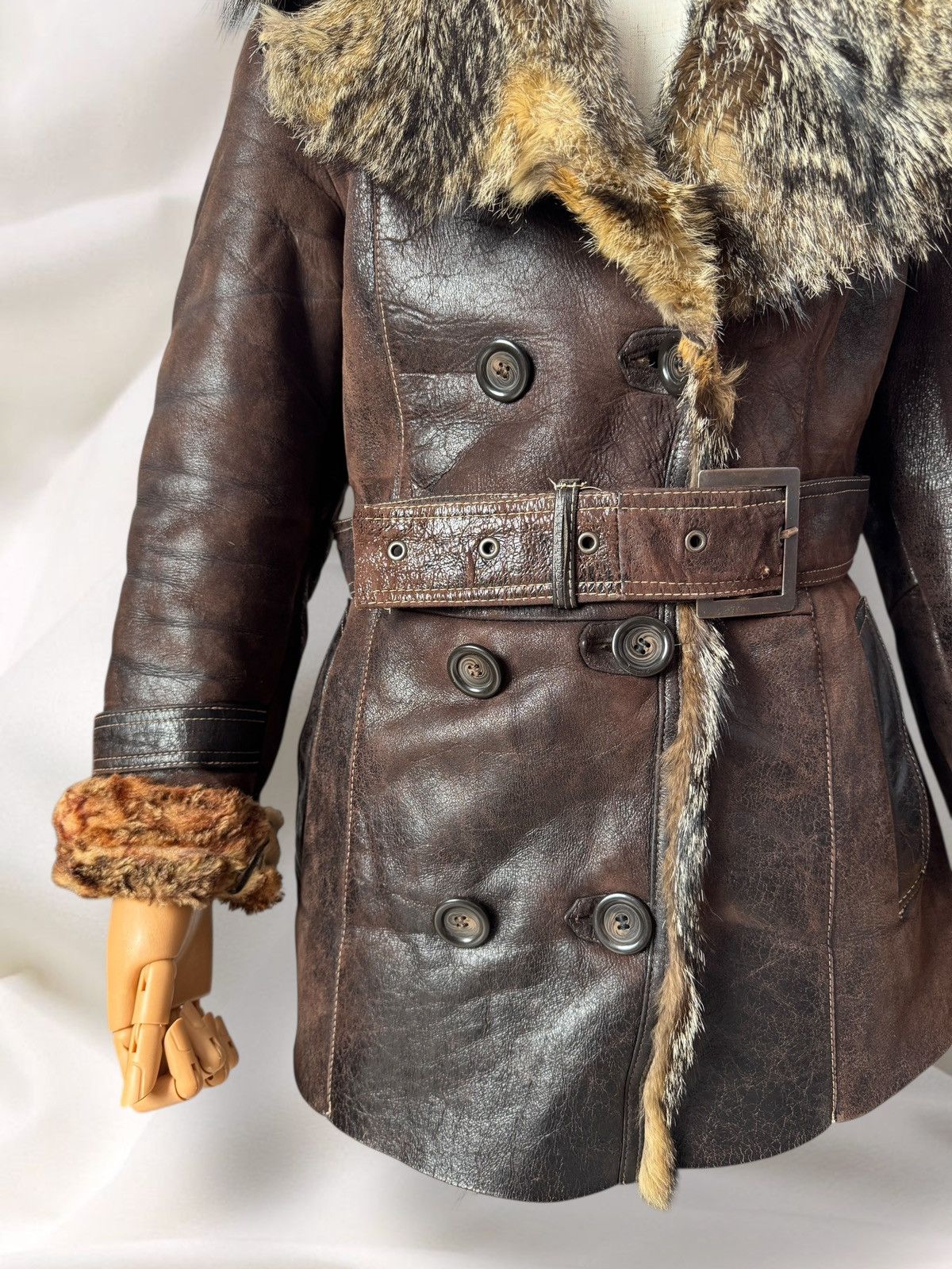Japanese Brand Vintage Real Leather Real Fur Sheepskin Coat Jacket Size M / US 6-8 / IT 42-44 - 7 Thumbnail