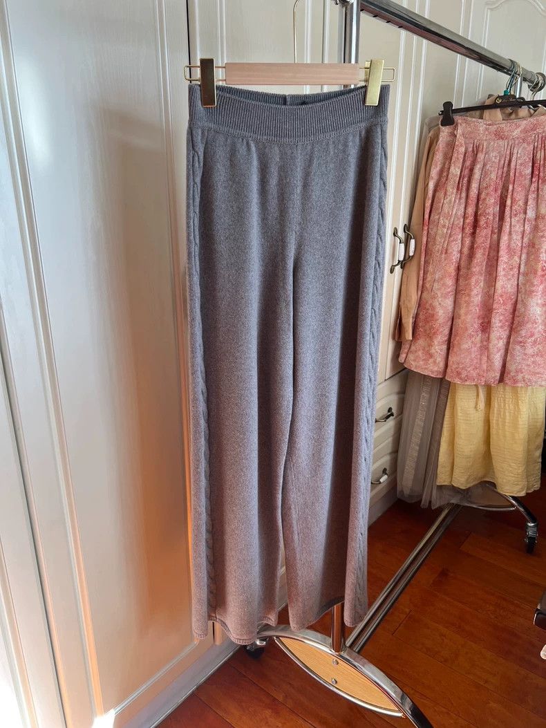 Loro Piana LORO PIANA Goat velvet jacquard wide leg pants Size 25" / US 0 / IT 36 - 1 Thumbnail