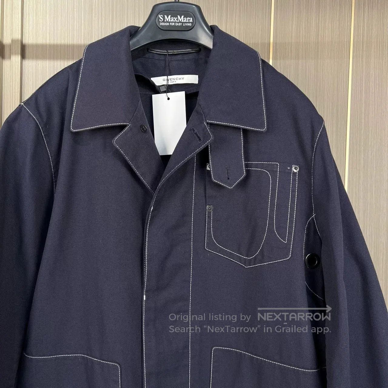 Givenchy Givenchy Long Stitch Coat in Navy Blue. Size US M / EU 48-50 / 2 - 3 Thumbnail