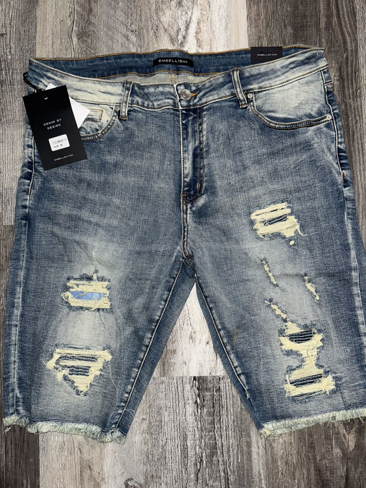 Embellish Embellish Distressed Jean Short - Size 38 Size US 38 / EU 54 - 1 Thumbnail