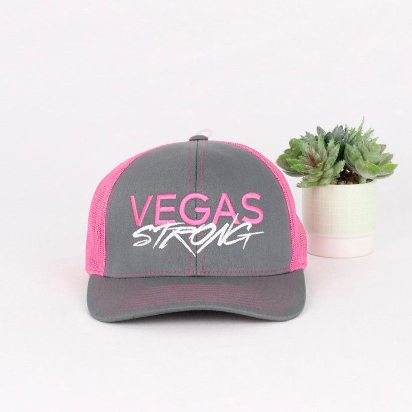 Other Vegas Strong Pink & Gray Trucker Hat – Pacific Headwear Size ONE SIZE - 1 Thumbnail