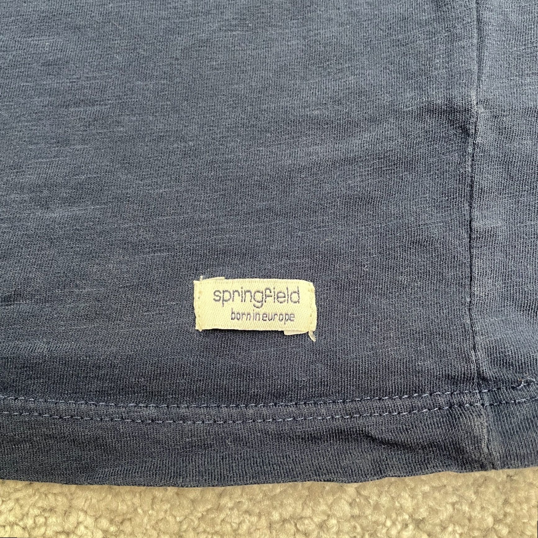 Springfield Springfield Mens Long Sleeve Cotton T-Shirt Navy Blue Crew Neck 90s Vintage Outdoor Casual Size US M / EU 48-50 / 2 - 6 Thumbnail