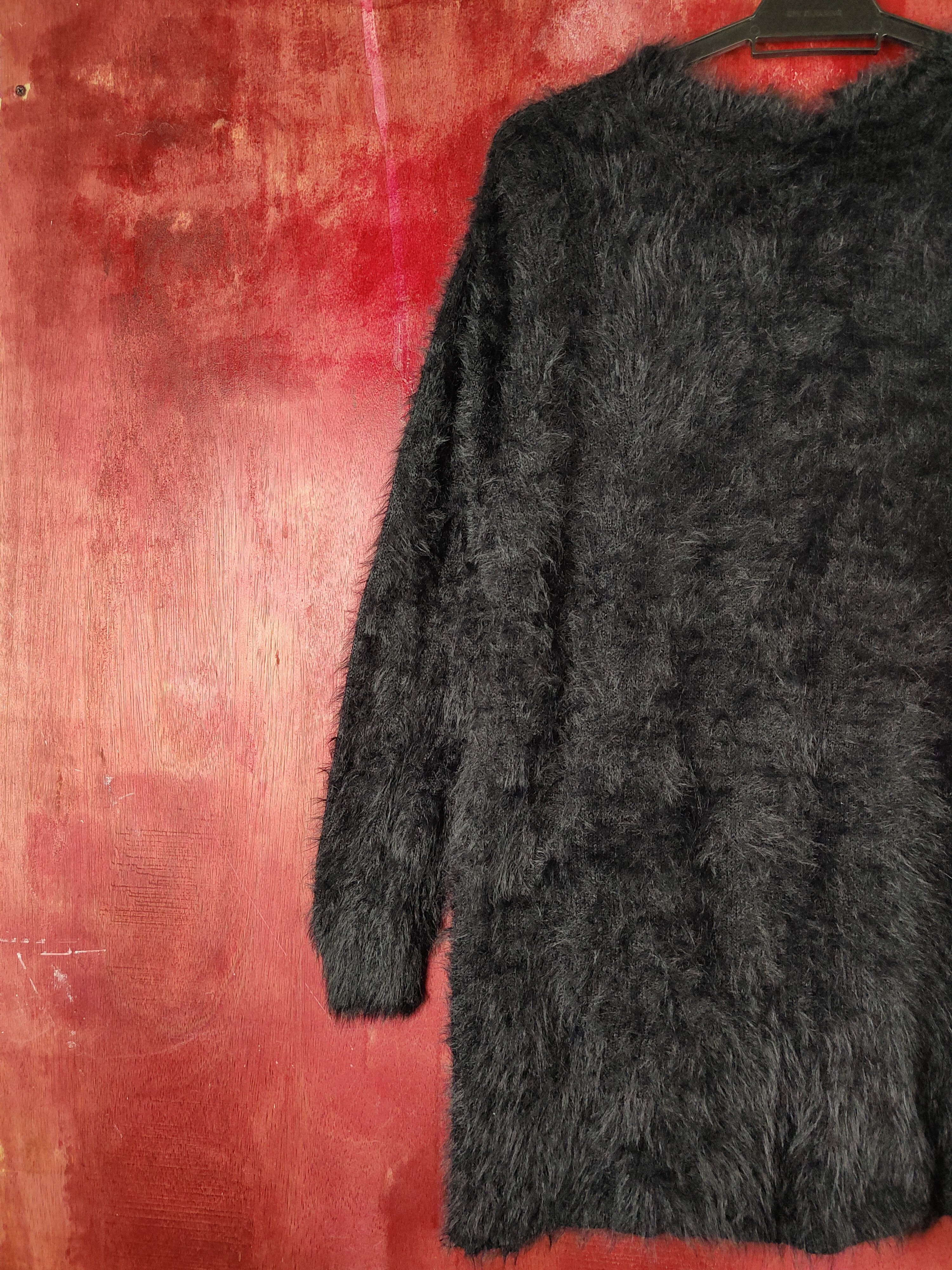 Vintage Ray Cassin Favori Black Fur Mohair Knitwear Cardigan Size M / US 6-8 / IT 42-44 - 8 Thumbnail