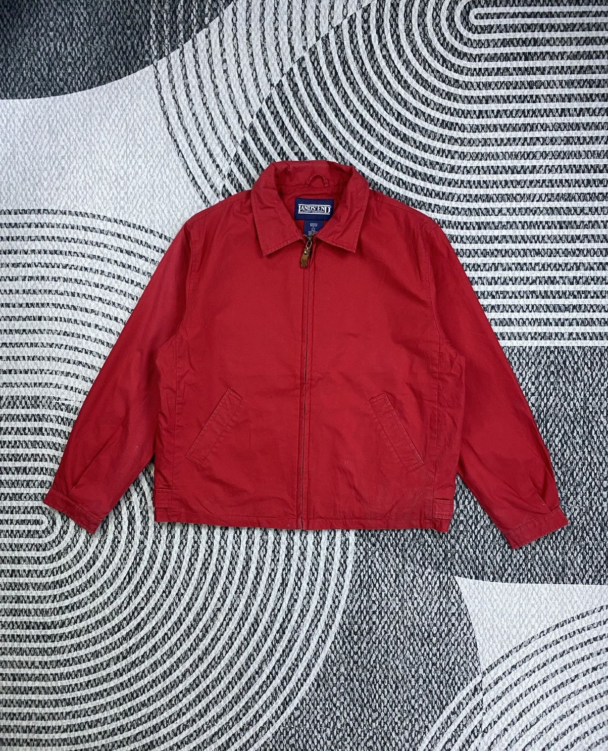 Lands' End Vintage Lands’ End Red Cotton Zipper Jacket Size US M / EU 48-50 / 2 - 1 Thumbnail