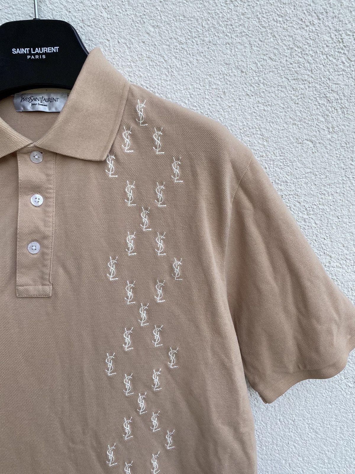 Yves Saint Laurent Monogram YSL Polo Beige YSL T-shirt YSL Shirt Size US M / EU 48-50 / 2 - 3 Thumbnail