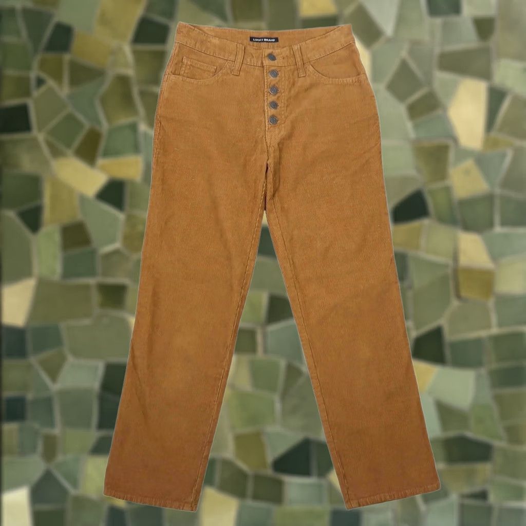 Lucky Brand Lucky Brand Mid Rise Authentic Straight Crop Corduroy Pants Cognac 2 Womens Casual Fall Cotton Corduroy Straight Crop Denim? Size 26" / US 2 / IT 38 - 1 Thumbnail