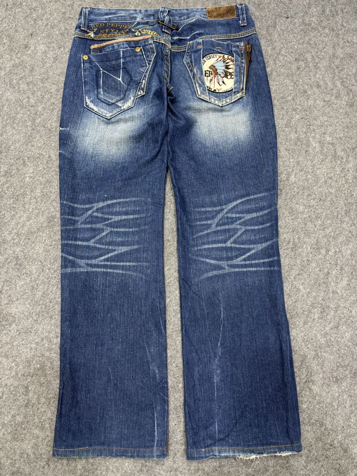 Japanese Brand 💥Sick Design💥Rare The Red Pepper Indian Low Rise Denim F638 Size US 32 / EU 48 - 21 Thumbnail