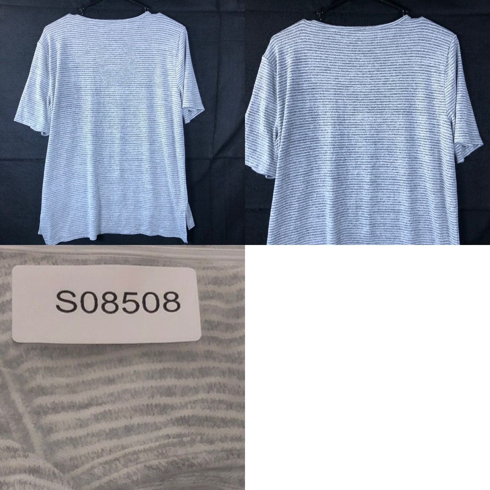 Banana Republic Banana Republic Womens Shirt Gray White Striped Crew Neck Short Sleeve Stretch M Shirt Women Casual Workwear Wedding 90s Normcore Preppy Momcore Size M / US 6-8 / IT 42-44 - 8 Thumbnail