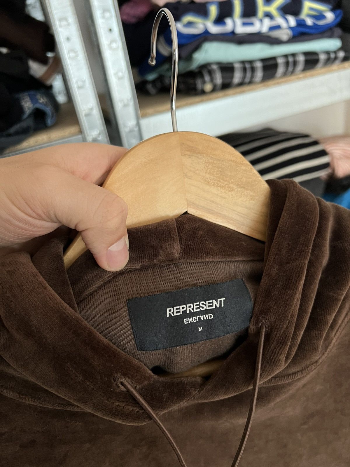 Represent Clo. Represent Clothing Velour Velvet Hoodie Brown Basic Size M Size US M / EU 48-50 / 2 - 4 Thumbnail