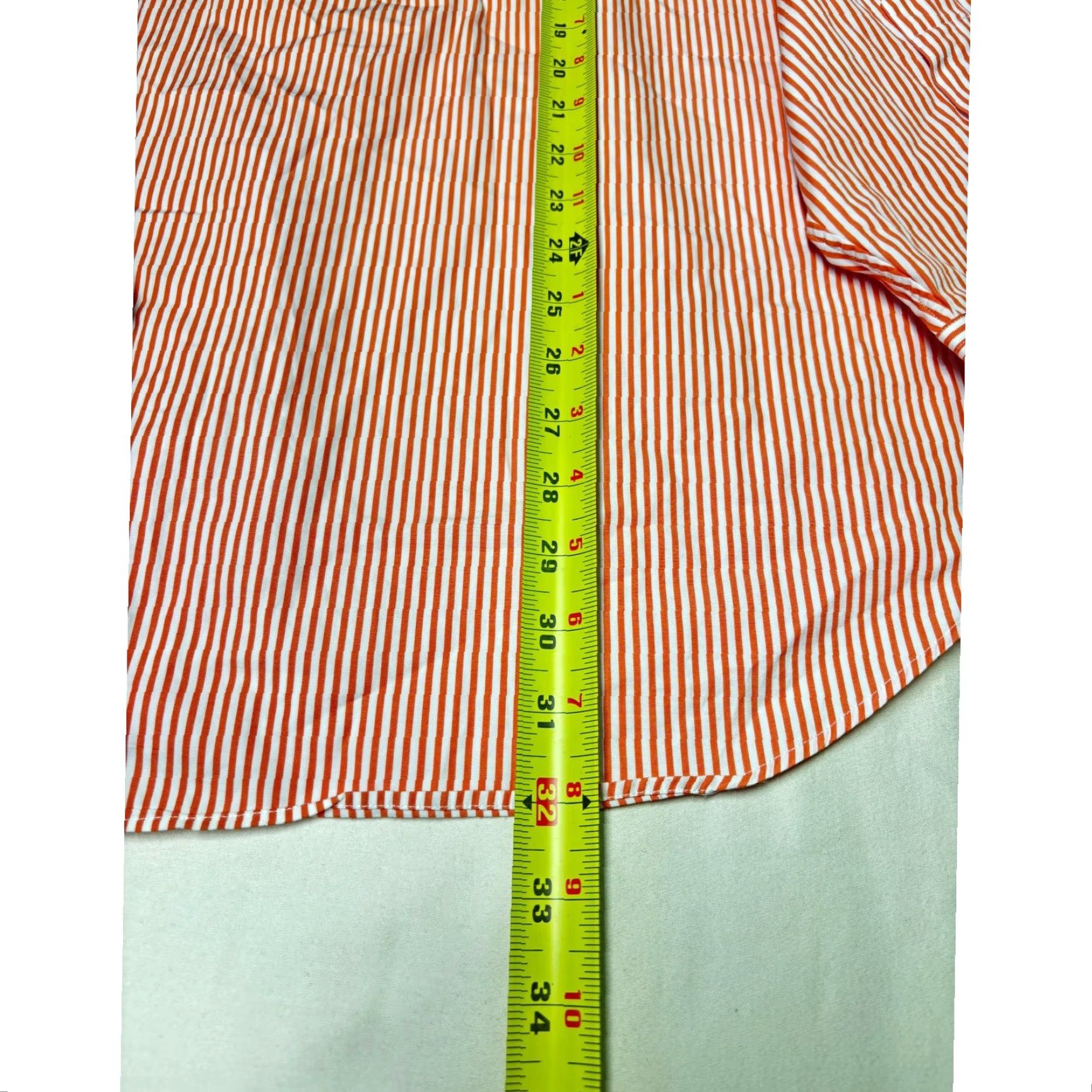 Ralph Lauren Ralph Lauren Button-Up Shirt Striped Classic Fit Orange White Mens 17XL XL Long Sleeve Button-Down Collared Pockets Embroidered Polo Big Pony Size US XXL / EU 58 / 5 - 7 Thumbnail