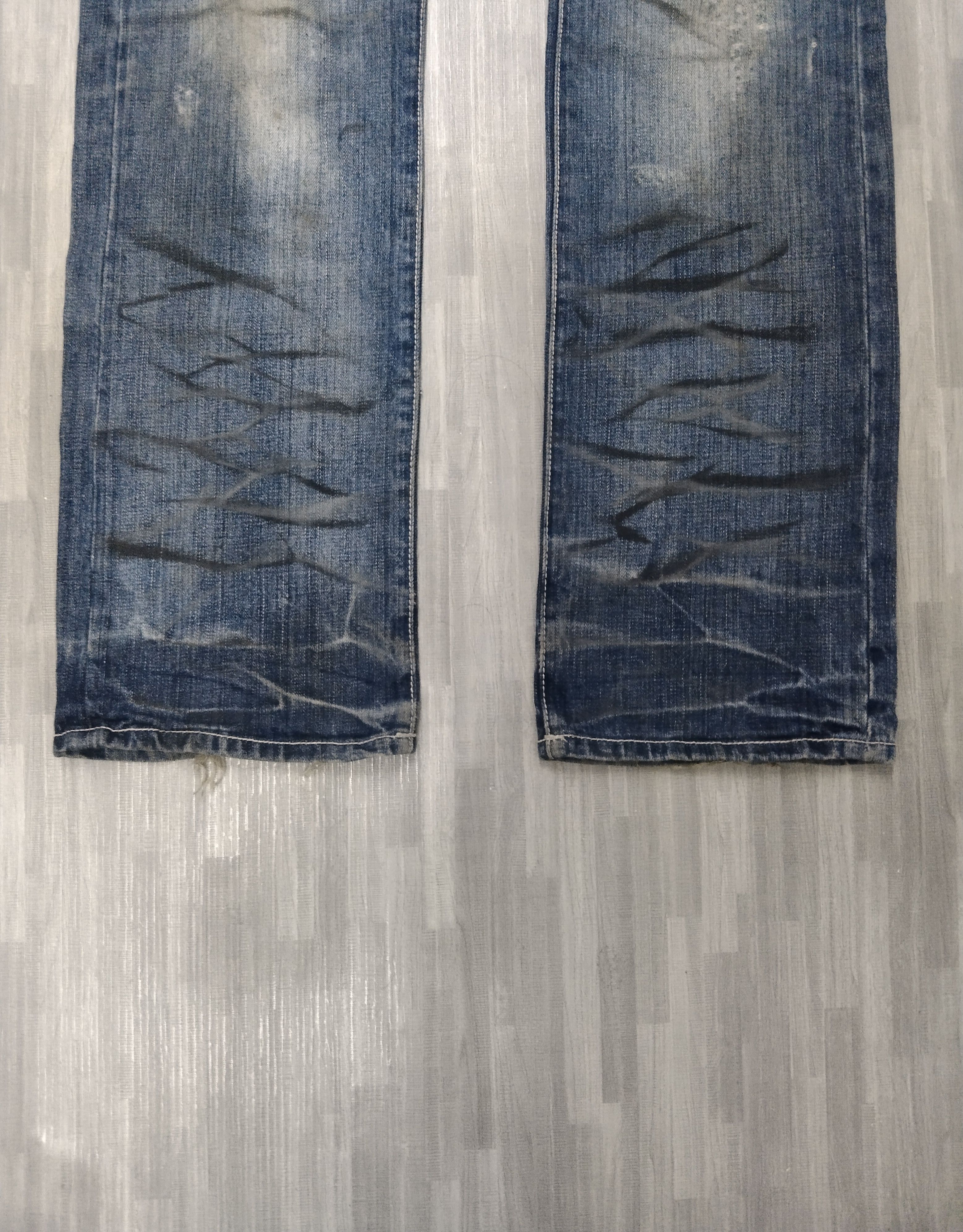 Japanese Brand SICK DISTRESSED URBAN CRAFT DENIM PANTS Size US 32 / EU 48 - 6 Thumbnail