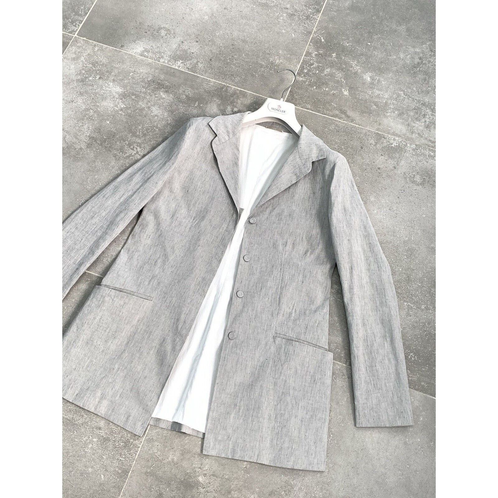 Annette Gortz × Designer Women ANNETTE GORTZ LINEN Blazer LONG Jacket EU 38 UK 10 S-M Size M / US 6-8 / IT 42-44 - 2 Thumbnail