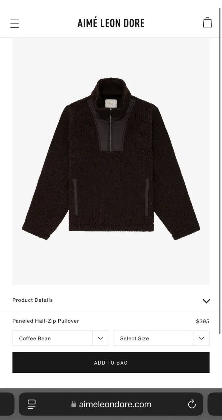 Aime Leon Dore Aime Leon Dore Peneled Half-Zip Sweater Size US L / EU 52-54 / 3 - 1 Thumbnail