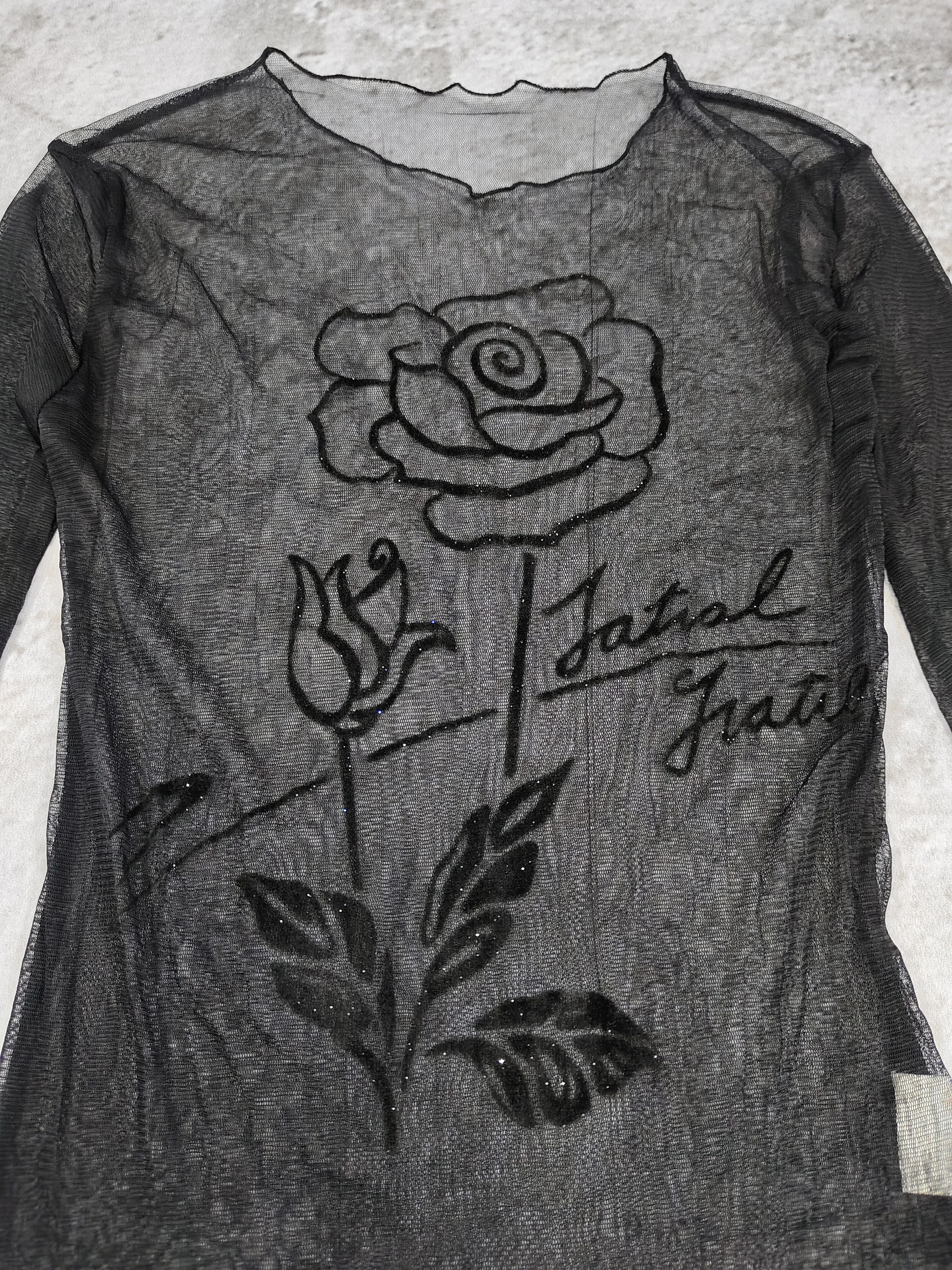 Japanese Brand Ichioku🇯🇵 Gothic Sheer Stretch Mesh Rose Layering Top Size M / US 6-8 / IT 42-44 - 5 Thumbnail