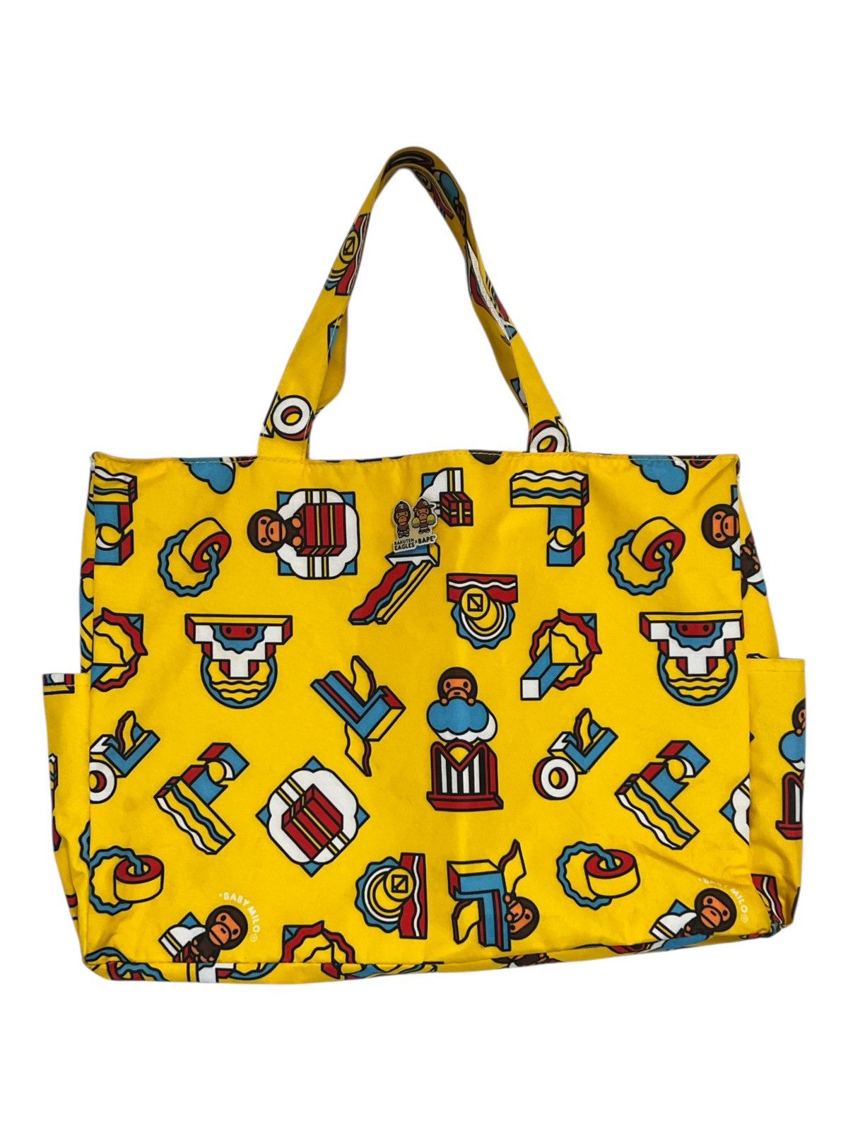 Bape Bape Baby Milo Tote Bag Bape Kids Block Pattern Yellow Size ONE SIZE - 1 Thumbnail