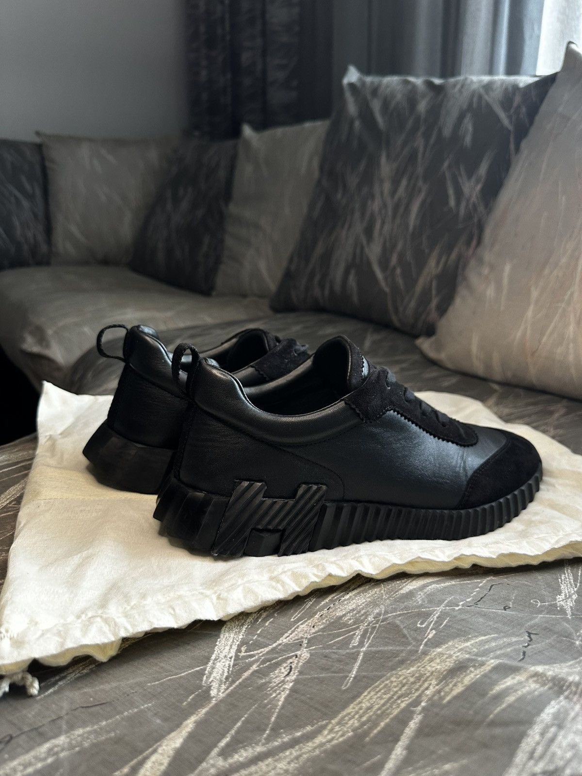 Hermes Hermes bouncing sneakers total black Size US 9 / EU 42 - 18 Thumbnail